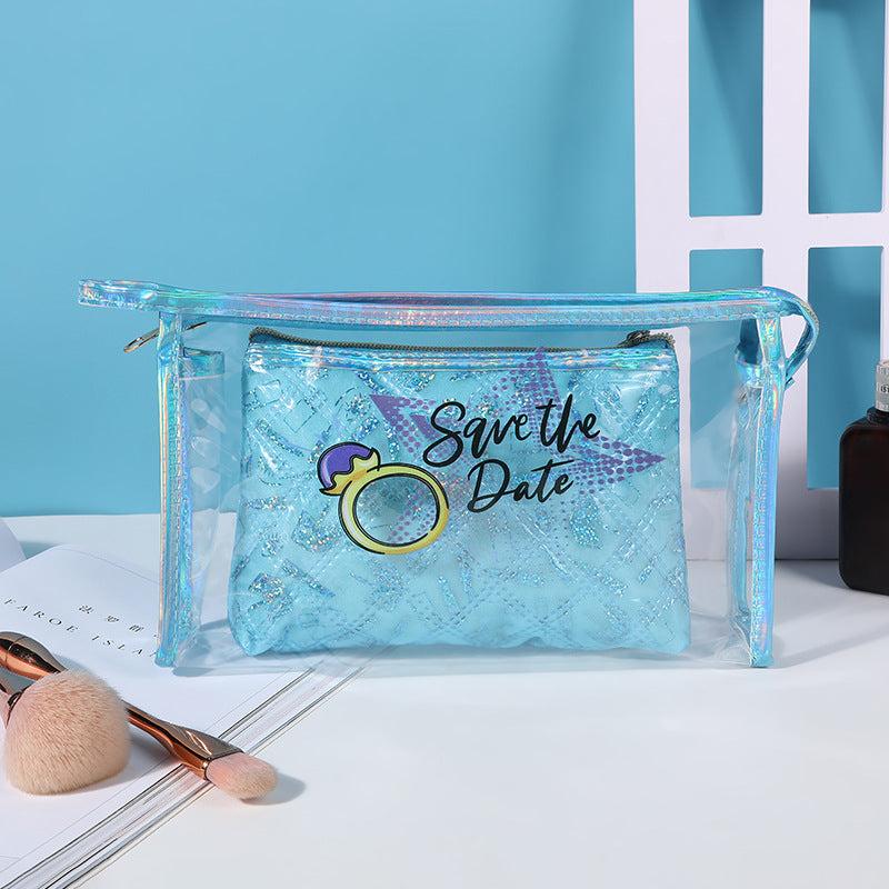 2 In 1 Makeup Bag Transparent Cosmetic Travel Storage Organizer