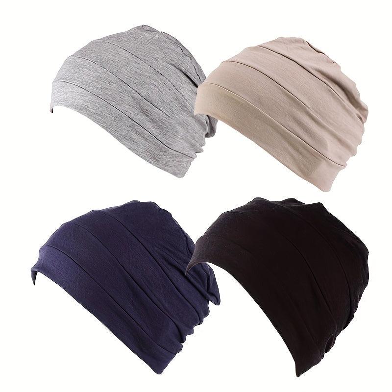 4pcs Satin Bonnet Silk Hair Bonnet Reusable Hair Care Cap