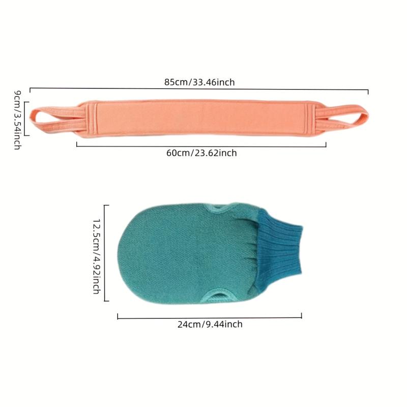Exfoliating Bath Gloves and Back Cleaning Tool Set