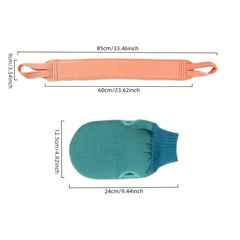 Exfoliating Bath Gloves and Back Cleaning Tool Set