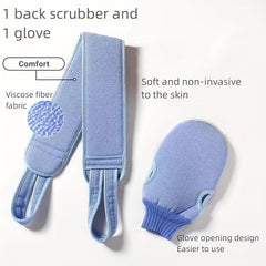 Exfoliating Bath Gloves and Back Cleaning Tool Set