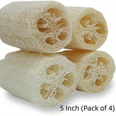 4pcs Natural Loofah Exfoliating Body Sponge Scrubber Bath Spa Shower