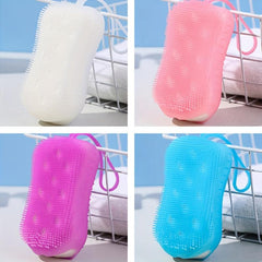 4pcs Double-sided Silicone Body Scrubber Handheld Shower Brush