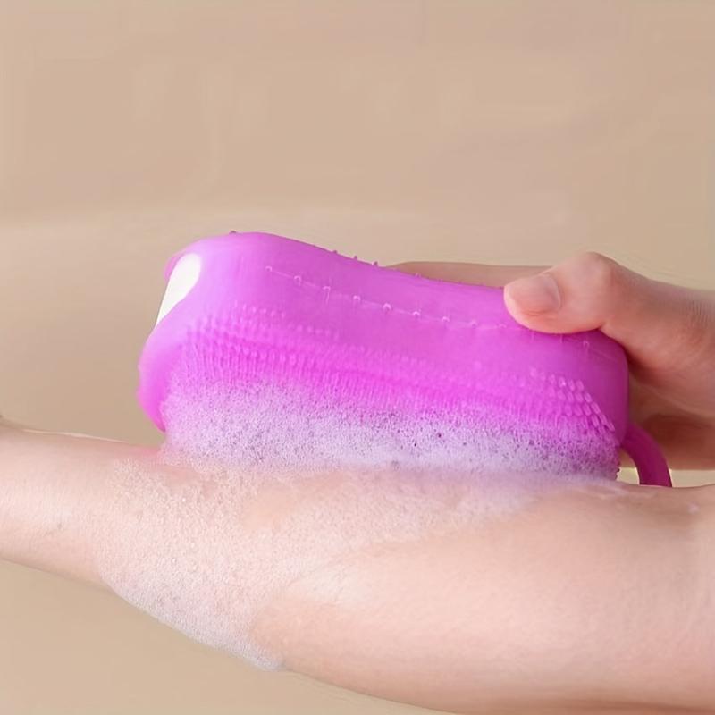 4pcs Double-sided Silicone Body Scrubber Handheld Shower Brush