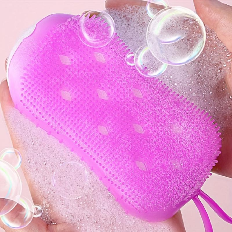 4pcs Double-sided Silicone Body Scrubber Handheld Shower Brush