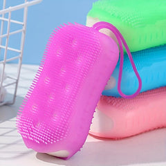 4pcs Double-sided Silicone Body Scrubber Handheld Shower Brush