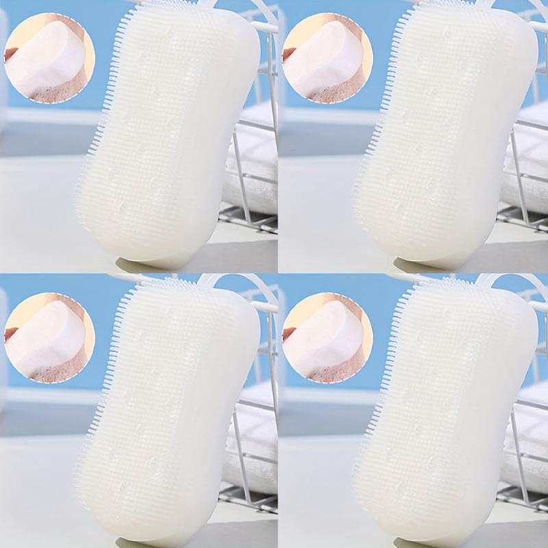4pcs Double-sided Silicone Body Scrubber Handheld Shower Brush