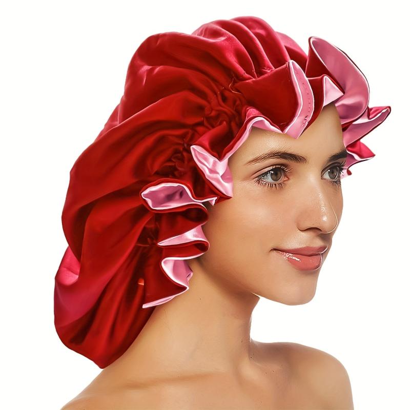 Silky Bonnets for Women Extra Large Satin Sleeping Cap Elastic Band
