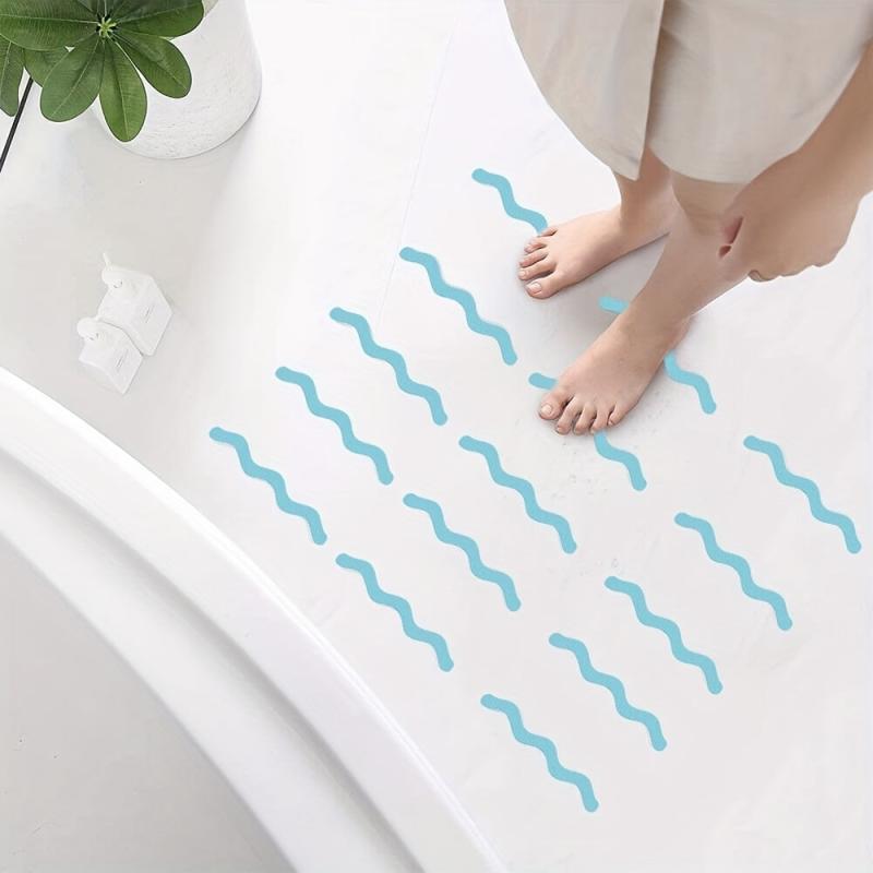 24 pcs Anti Slip Shower Stickers with Scraper for Bath Tub Shower Stairs