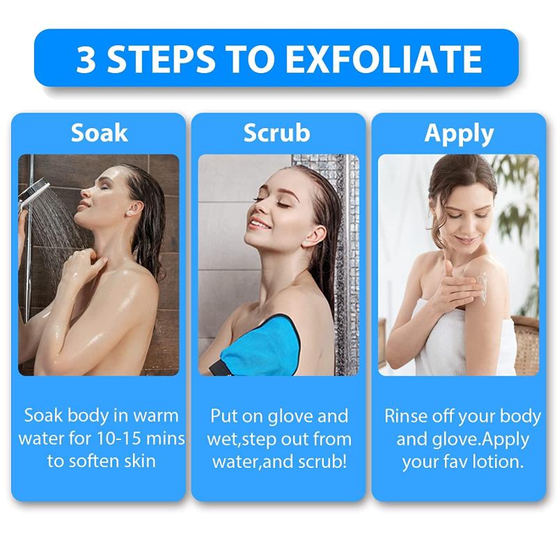 Moroccan Exfoliating Glove Mitt Dead Skin Remover for Shower Bath Body Scrubber