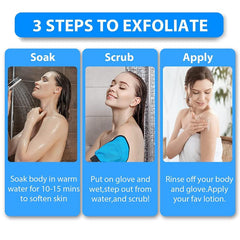 Moroccan Exfoliating Glove Mitt Dead Skin Remover for Shower Bath Body Scrubber