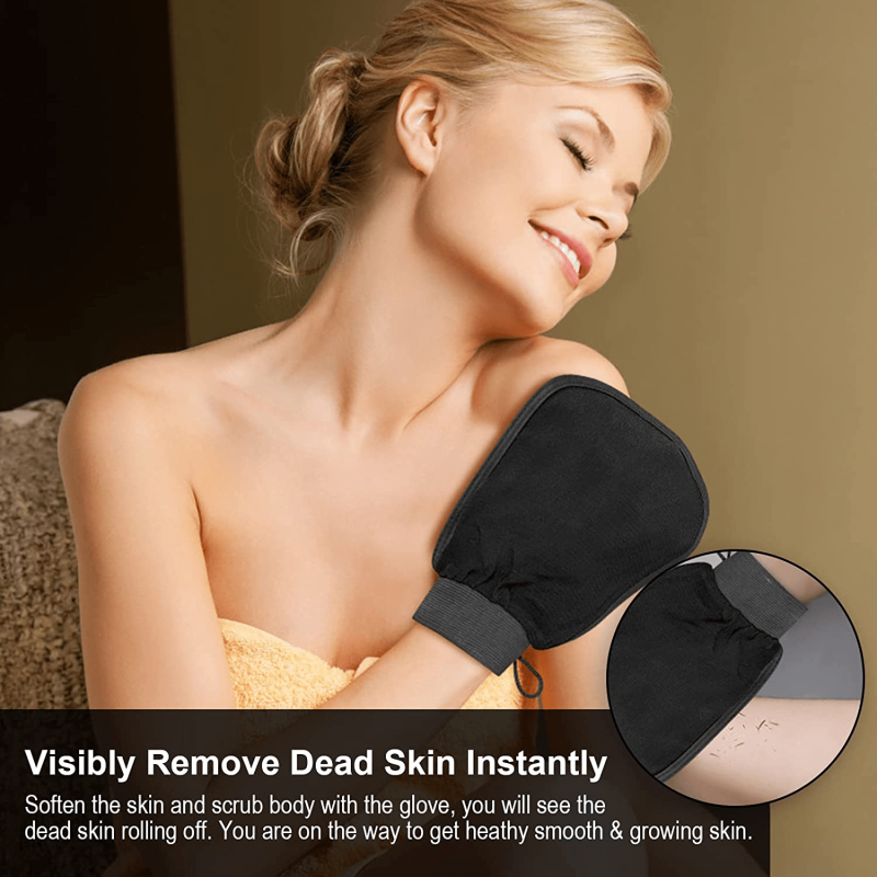 Moroccan Exfoliating Glove Mitt Dead Skin Remover for Shower Bath Body Scrubber