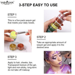 6 Layer Glitter Gel Kit for Halloween Makeup