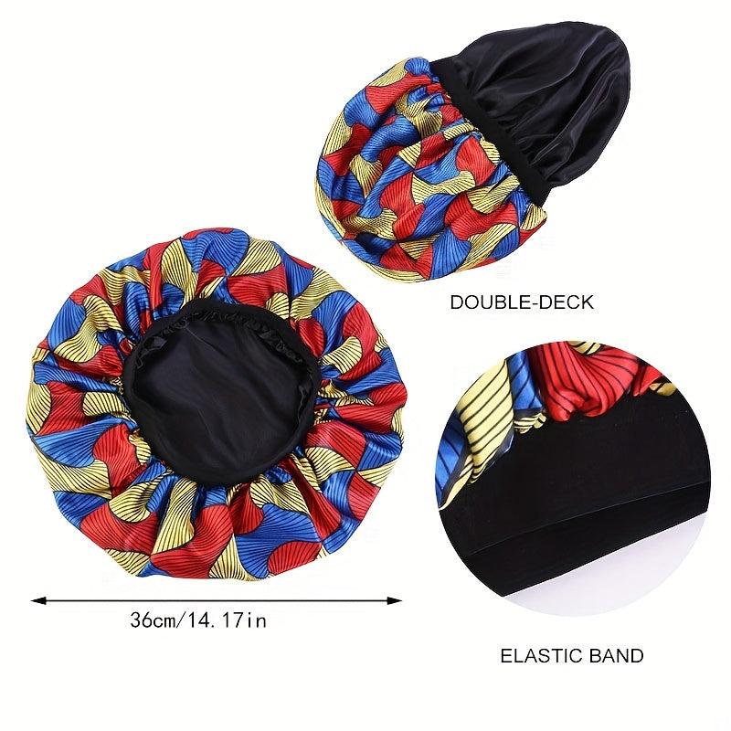 African Double Layer Satin Sleeping Cap Turban - Men Women