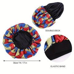 African Double Layer Satin Sleeping Cap Turban - Men Women