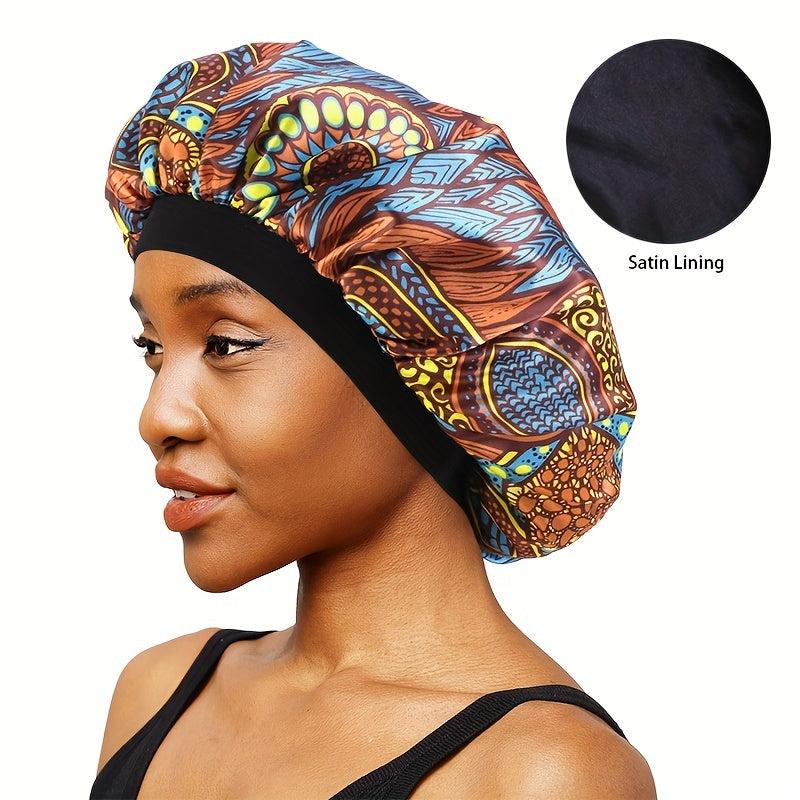 African Double Layer Satin Sleeping Cap Turban - Men Women