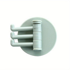 4pcs Rotary Towel Hooks Bathroom Wall Mounted Punch Adhesive Hook