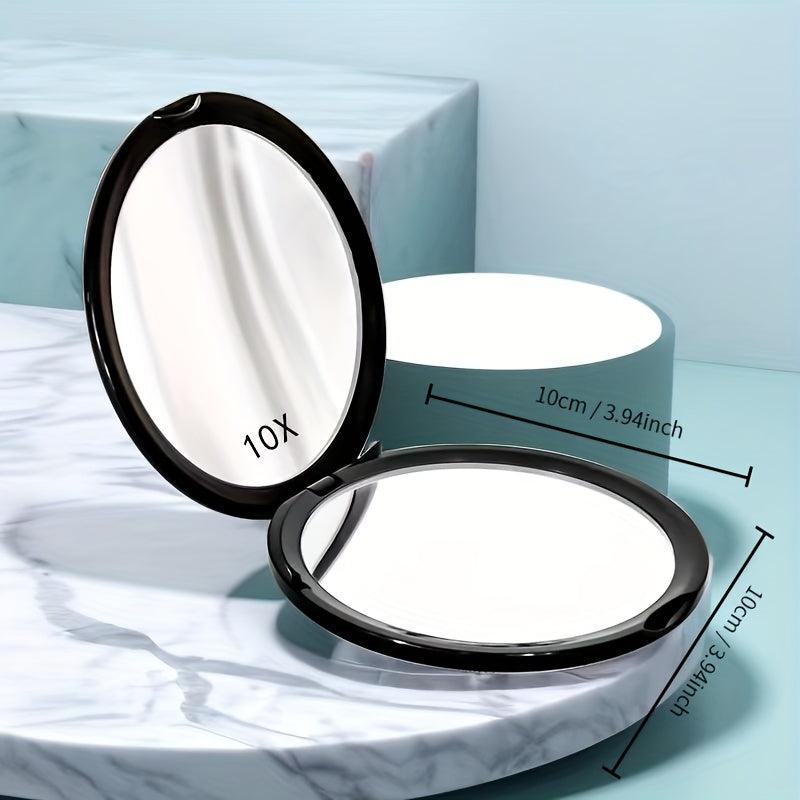 10X Magnification Double Side Compact Makeup Mirror for Purse
