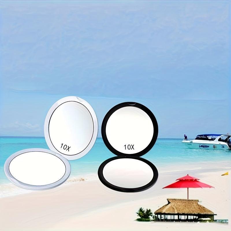 10X Magnification Double Side Compact Makeup Mirror for Purse