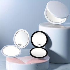 10X Magnification Double Side Compact Makeup Mirror for Purse