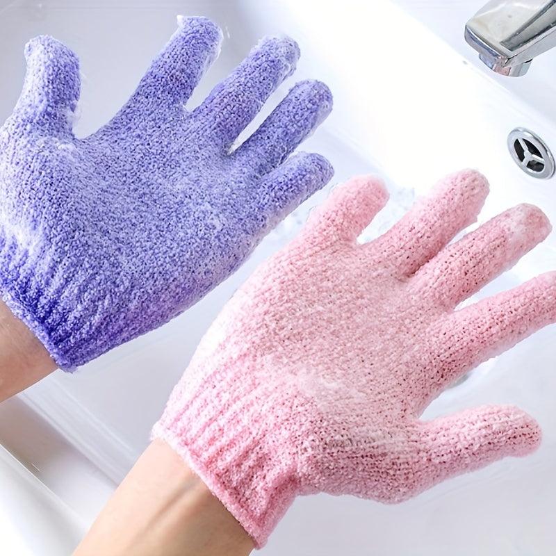 2 Pcs Exfoliating Bath Gloves for Men and Women