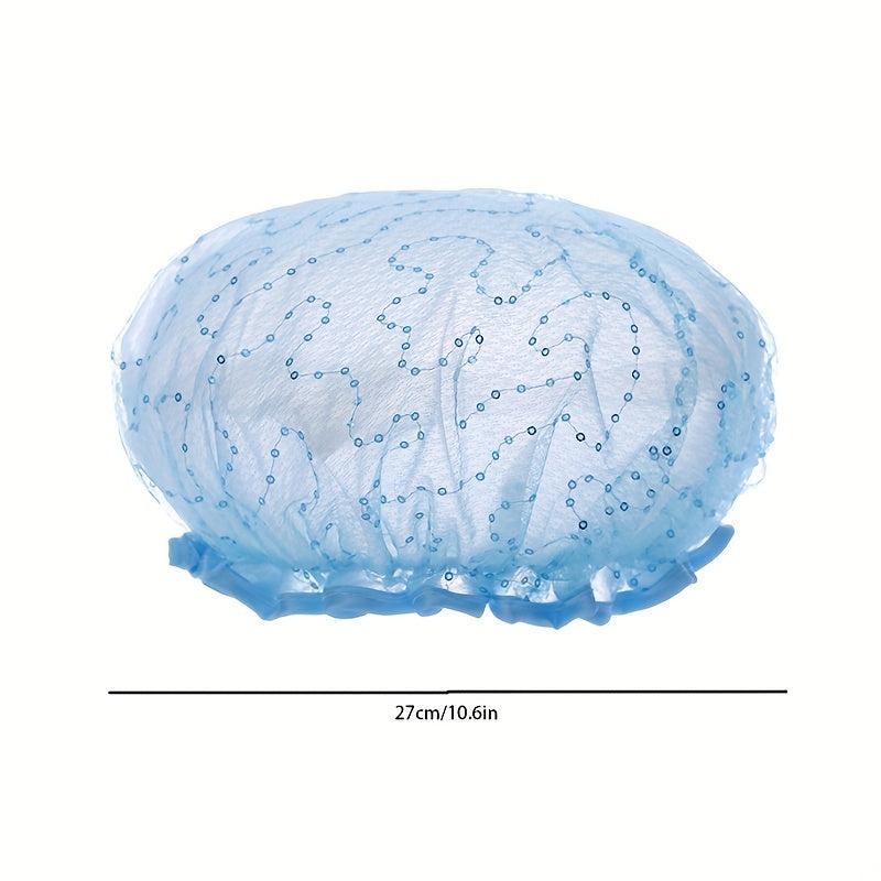Double Layer Shower Caps Waterproof Reusable Elastic Band Hair Hat