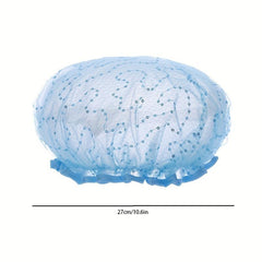 Double Layer Shower Caps Waterproof Reusable Elastic Band Hair Hat