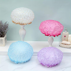 Double Layer Shower Caps Waterproof Reusable Elastic Band Hair Hat