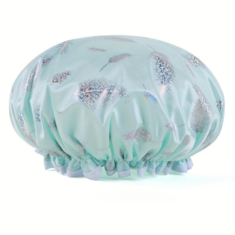 Double Layer Shower Cap Waterproof Reusable Bath Hair Hat for Women