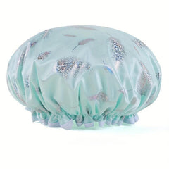 Double Layer Shower Cap Waterproof Reusable Bath Hair Hat for Women