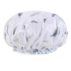 Double Layer Shower Cap Waterproof Reusable Bath Hair Hat for Women