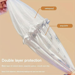 Double Layer Shower Cap Waterproof Reusable Bath Hair Hat for Women