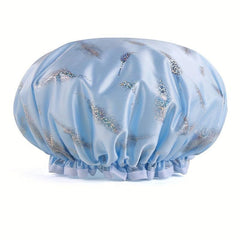 Double Layer Shower Cap Waterproof Reusable Bath Hair Hat for Women