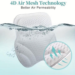 4D Air Mesh Bathtub Pillow for Neck and Back Support