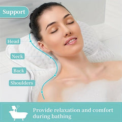 4D Air Mesh Bathtub Pillow for Neck and Back Support
