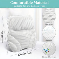 4D Air Mesh Bathtub Pillow for Neck and Back Support