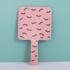 Square Handheld Beauty Mirror with Handle for Daily & Outgoing Use