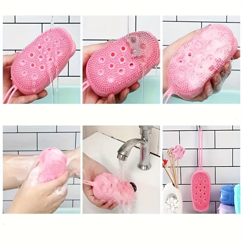 3pcs Shower Exfoliating Set Silicone Massage Scrub
