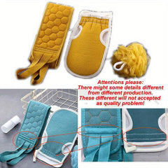 3pc Exfoliating Body Cleaning Set Soft Brush Shower Ball Bath Gloves