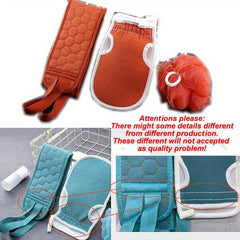 3pc Exfoliating Body Cleaning Set Soft Brush Shower Ball Bath Gloves