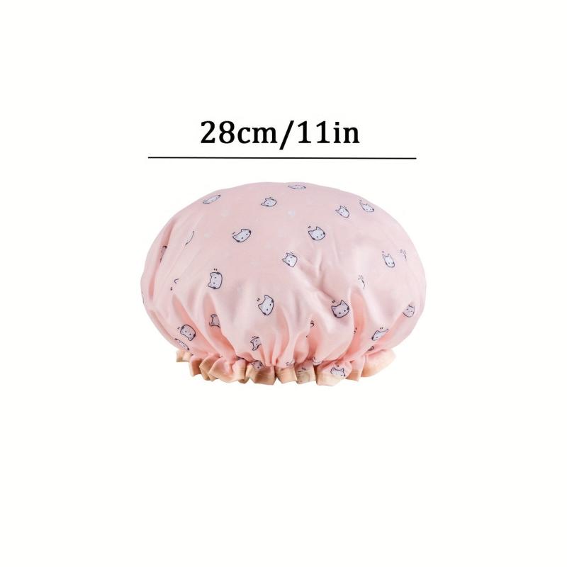 Double Layer Waterproof Shower Cap for Women