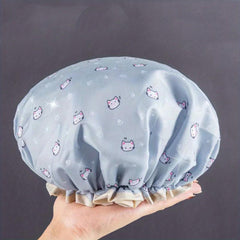 Double Layer Waterproof Shower Cap for Women