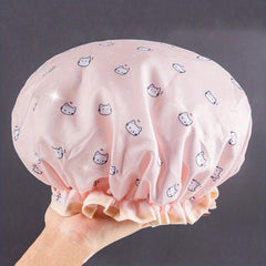 Double Layer Waterproof Shower Cap for Women