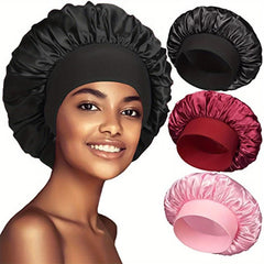 3 Pack Satin Bonnet Sleep Cap for Women