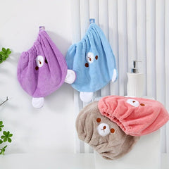4pcs Cartoon Hair Towel Wrap Women Microfiber Hair Turban Wet Hair