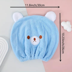 4pcs Cartoon Hair Towel Wrap Women Microfiber Hair Turban Wet Hair