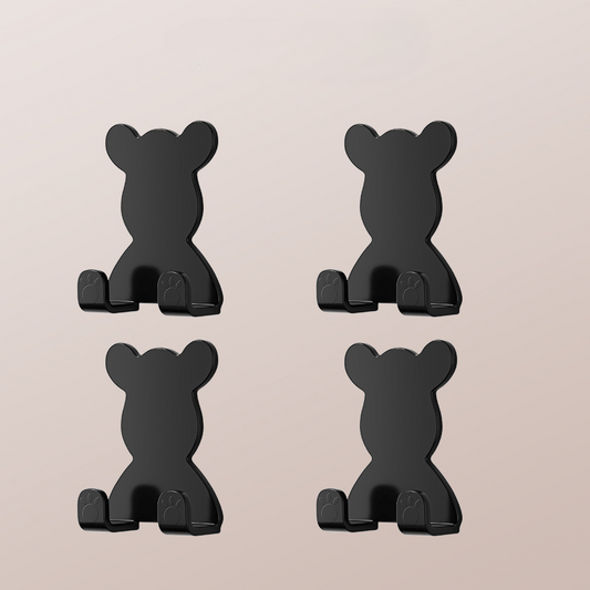4pcs Bear Self Adhesive Hooks Home Bathroom Wall Mounted Accessories