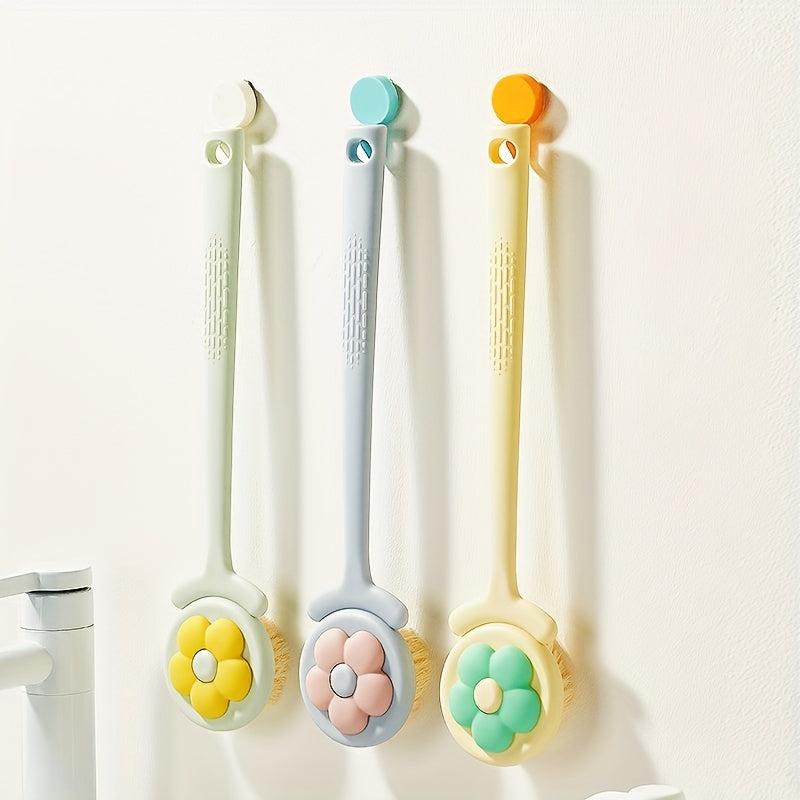 Long Handle Flower Bath Brush for Exfoliating Back Body Feet
