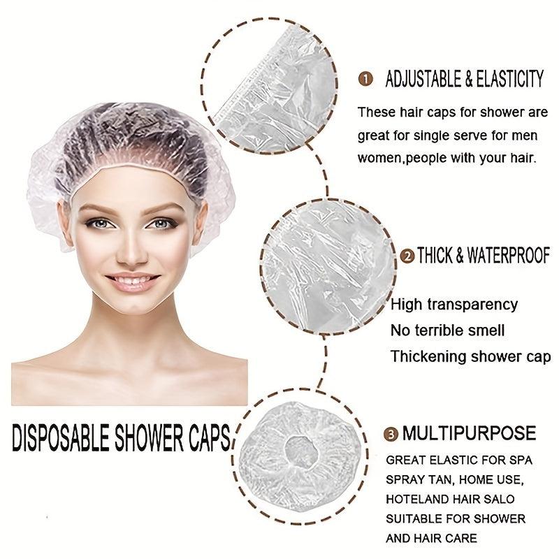 10Pcs Disposable Waterproof Shower Caps for Women and Men