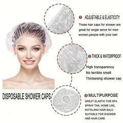 10Pcs Disposable Waterproof Shower Caps for Women and Men